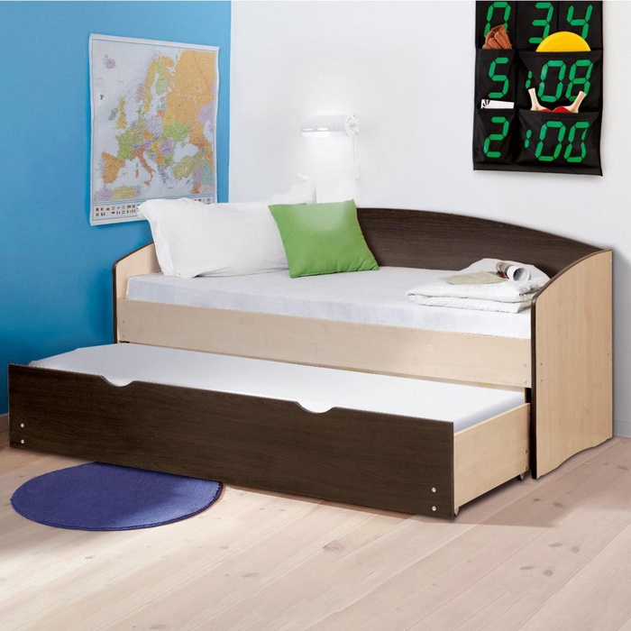 Кровать детская выдвижная, 800×1900 мм, 700×1800 мм, цвет дуб млечный/венге