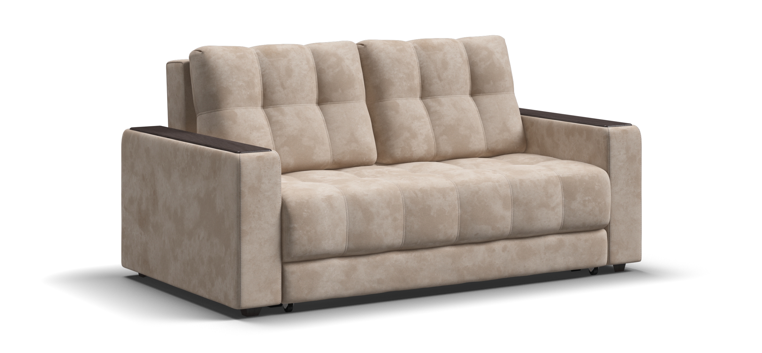 Диван Босс двухместный Велюр Алькантара пепел