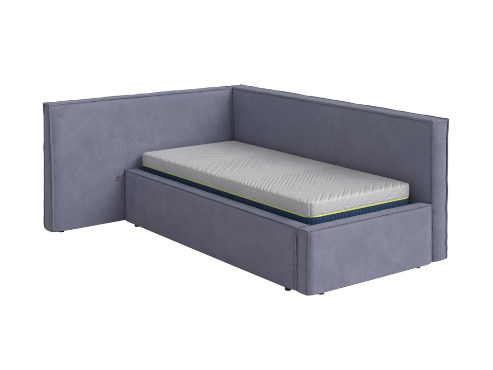 Кровать Орматек Кровать-софа Porto (правая) (Ткань: Рогожка Levis 83 Светло-Серый) 90x190