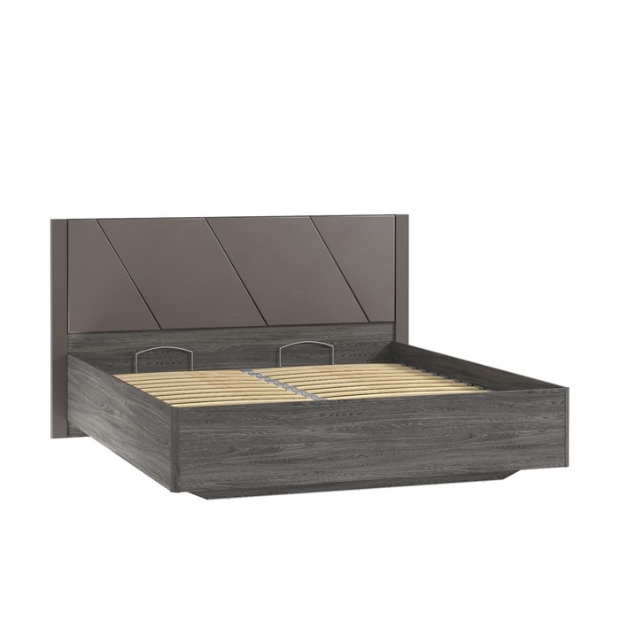 Кровать двуспальная Summit, с подъёмным механизмом, с основанием, спальное место 1800×2000 мм, цвет мягкого элемента канзас/ясень анкор тёмный