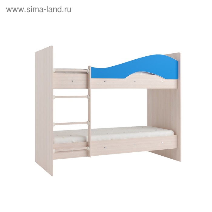 Кровать 2-х ярусная 800х1900 млечный дуб/синий