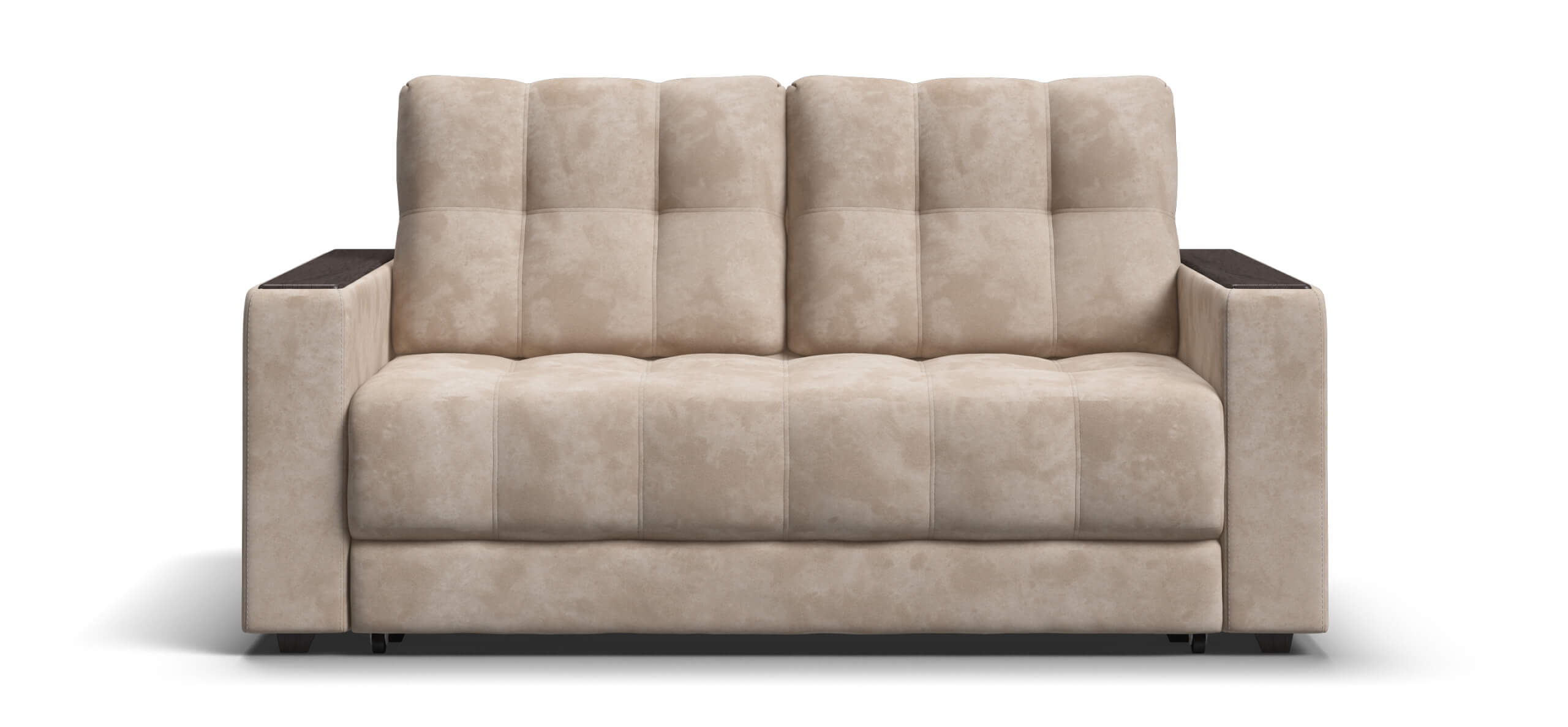 Диван Босс двухместный Велюр Алькантара пепел