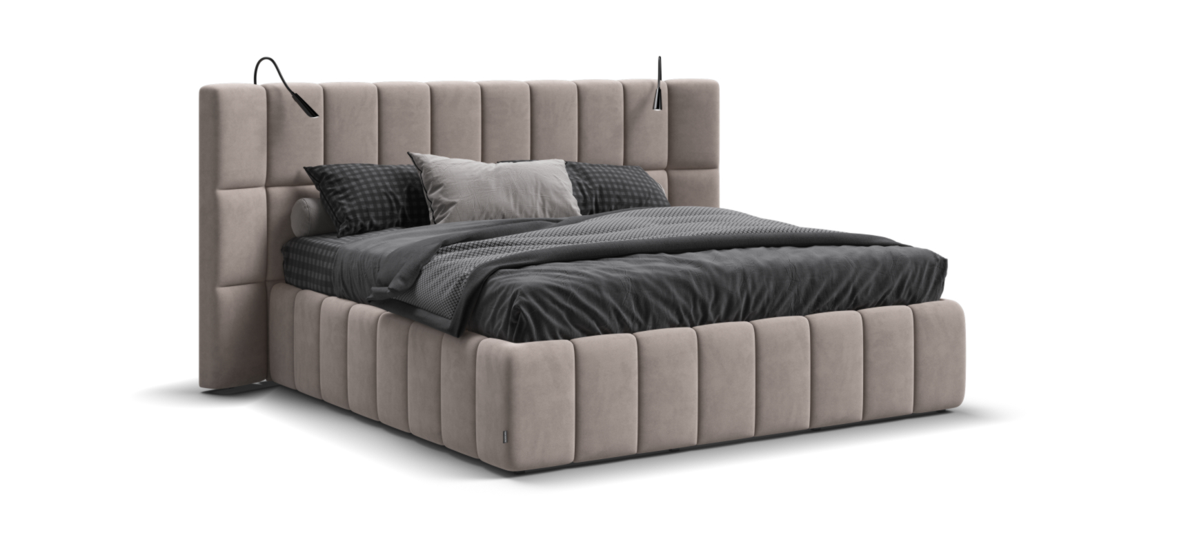 Босс ХО Кровать 180*200 Велюр Монолит латте